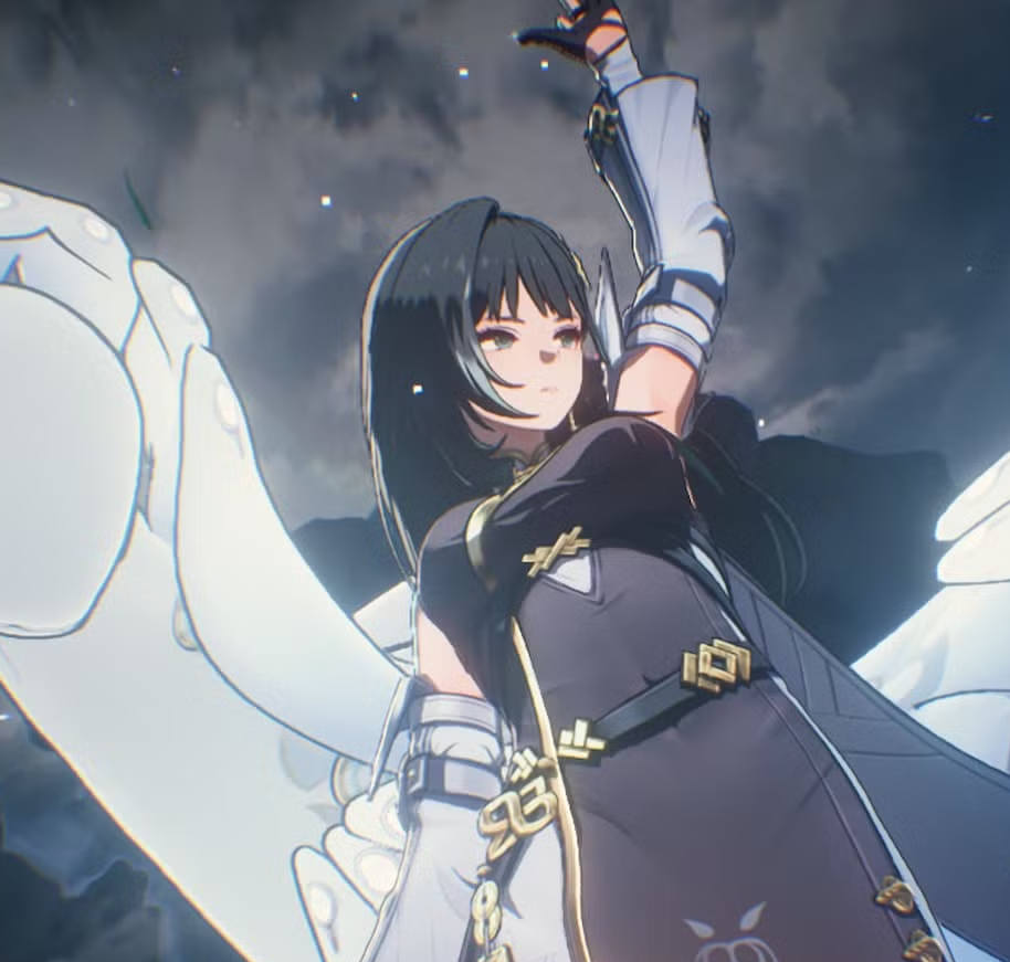 Baizhi artwork thumbnail from Wuthering Waves featuring her elegant red design and Glacio energy aura.