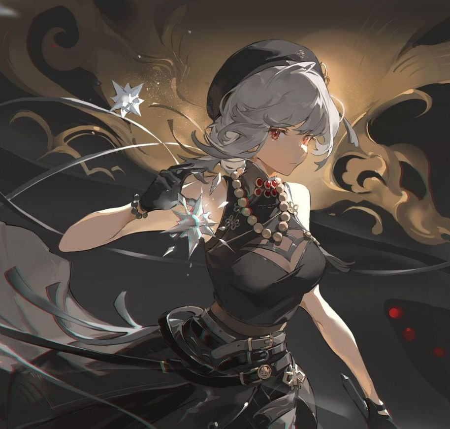 Sanhua artwork thumbnail from Wuthering Waves featuring her elegant red design and Glacio energy aura.