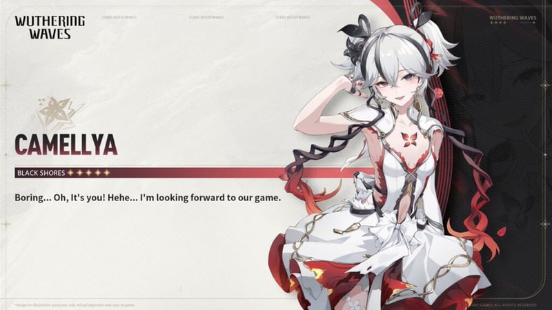 Camellya character sheet in Wuthering Waves build guide