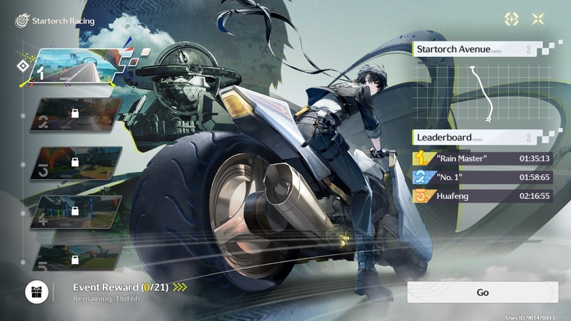 The stage selection interface.