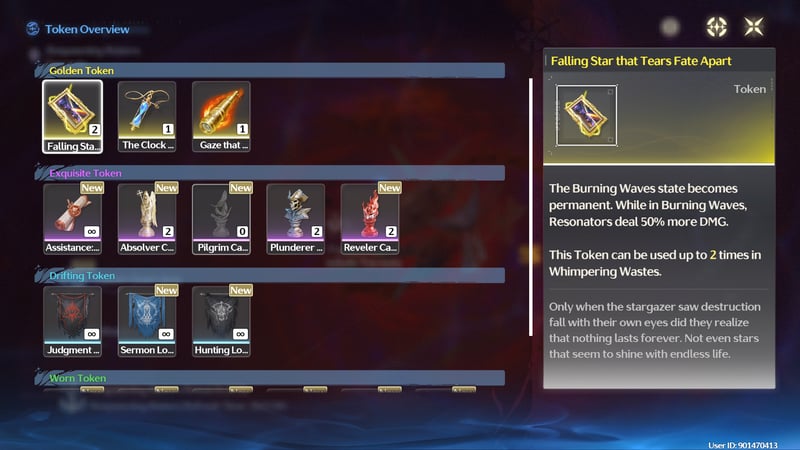 Overview of all Golden Tokens in Whimpering Wastes Season 11