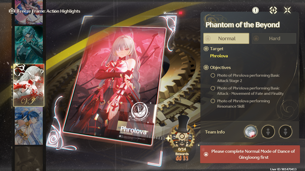 Use the camera tool to capture Phrolova’s moments.