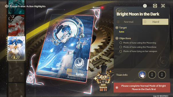 Use the camera tool to capture Iuno’s moments.