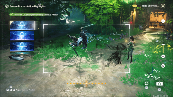 The interface of the photo-shooting mode.