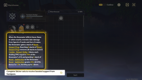 Minor buffs granted by the Stickers.