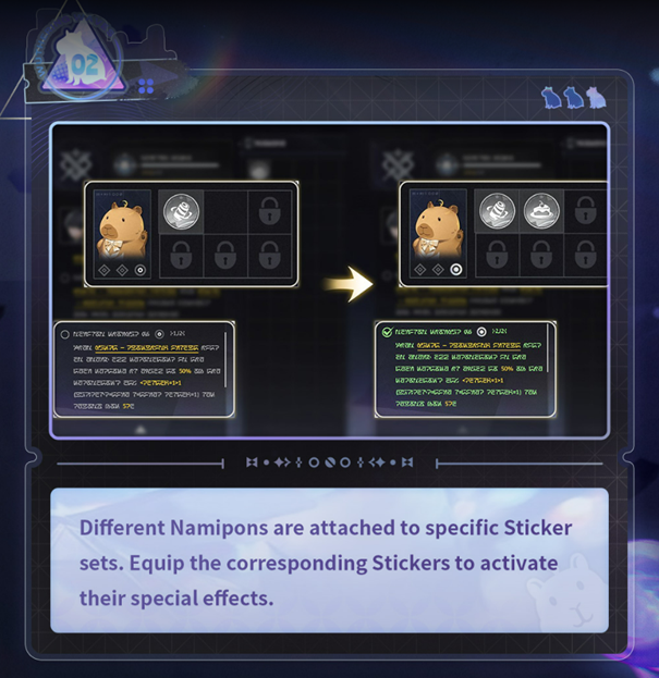 A brief gameplay preview of the event: Sticker effects when combined with Namipon.