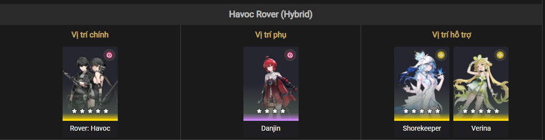 Havoc Rover team composition for Danjin in Wuthering Waves
