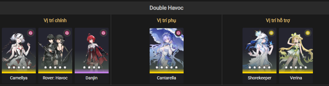 Double Havoc team composition for Cantarella in Wuthering Waves