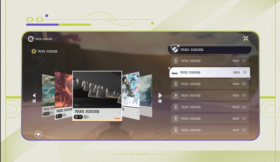 The music playback interface on the Expedition Motorcycle, which can be used while traveling around the map.