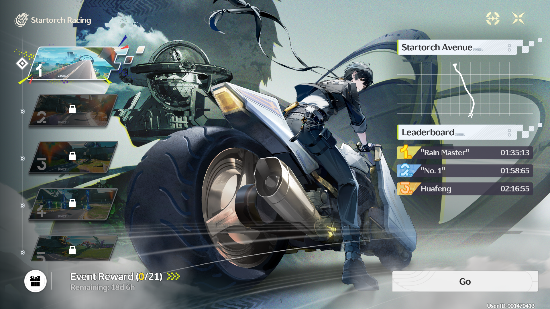 The stage selection interface.