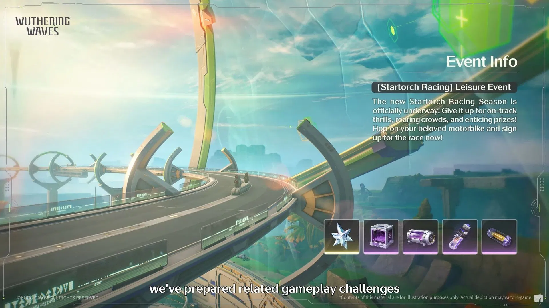 The interface of the Startorch Racing event.