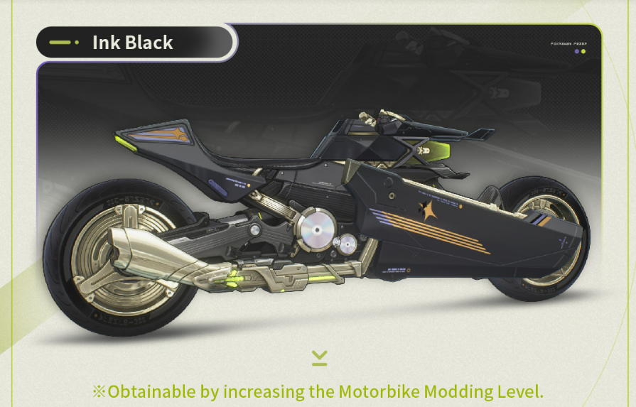 A “skin” obtained through Motorbike Modding level progression.