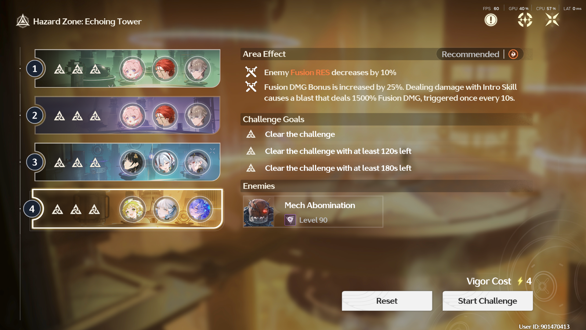 Echoing Tower Hazard Zone in Tower of Adversity Season 27, Fusion element boosted with powerful explosion effect.
