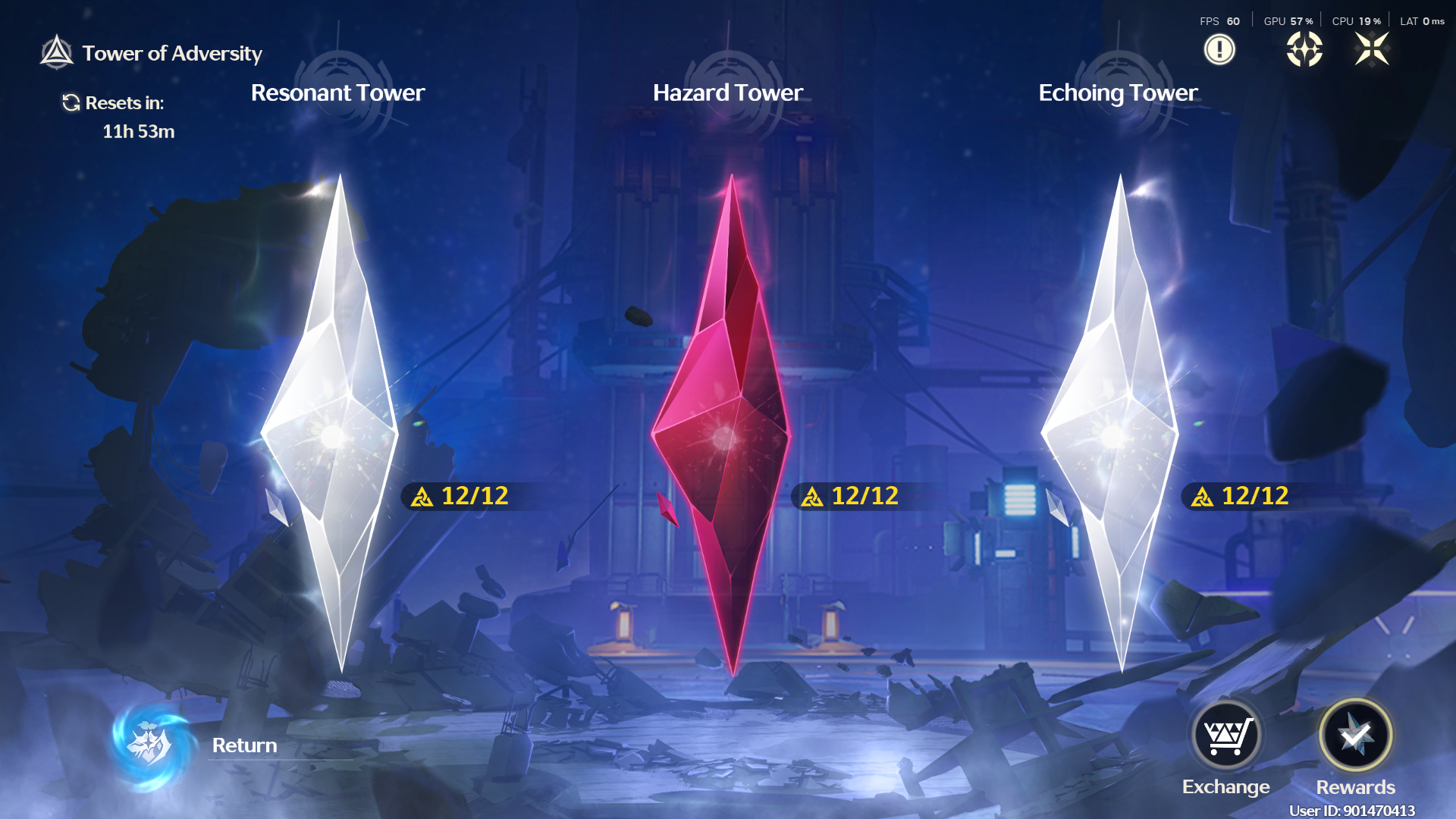 Thumbnail image for Tower of Adversity Season 28 guide in Wuthering Waves, featuring a glowing red crystal symbolizing Hazard Zone challenges.